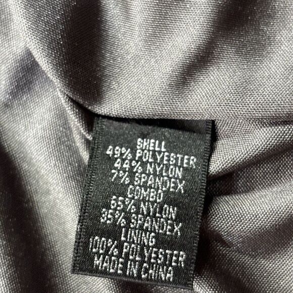 Adrianna Papell Women Sheath Cocktail Dress 12P Gray Ruched Bodice Lace Trim - Picture 12 of 15